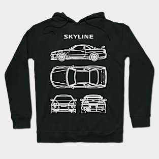 Nissan Skyline GTR R34 Blueprint Hoodie